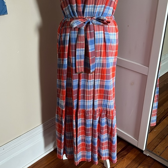 Tommy Hilfiger Red and Blue Plaid Maxi Dress - Picture 3 of 11